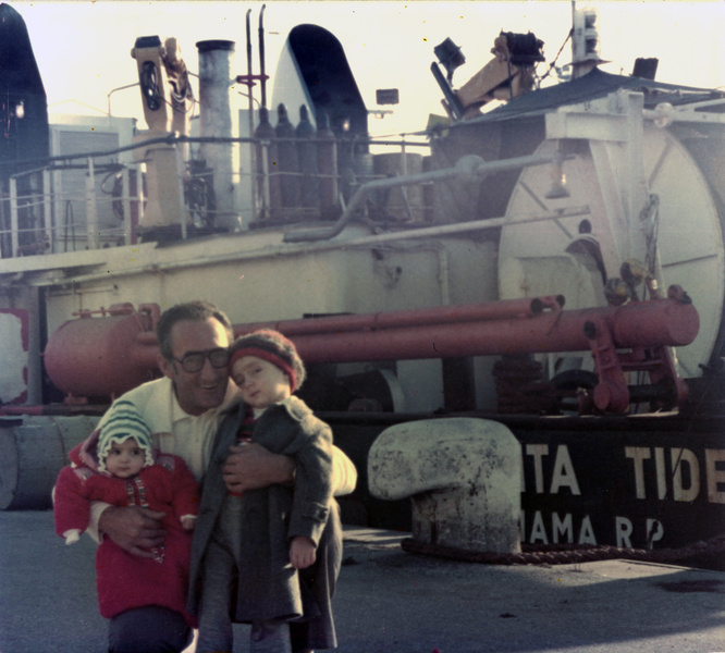 Franco Garoni con i figli, Marco ed Evelina